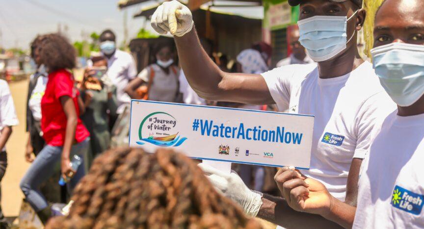 Protect the Lake, Start with the River, From the Kenyan Blue Community KYWP - Kisumu Youth WASH Parliament: Today (18 Sept) we planted 200+ trees at Obung’a